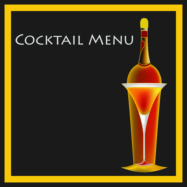 Vintage cocktail valikko malli
 - Vektori, kuva