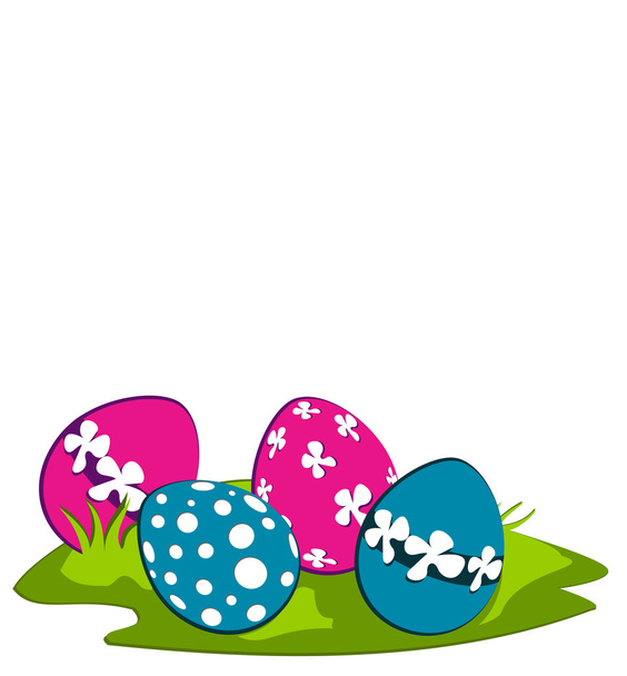 Easter Bunny and tree eggs - Vector, Imagen