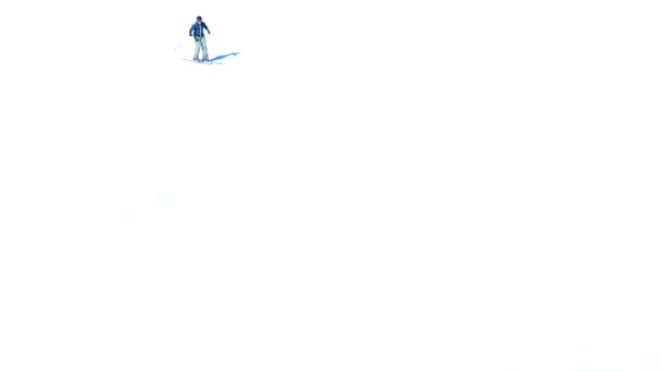 Skier On Pure White Slope - Footage, Video