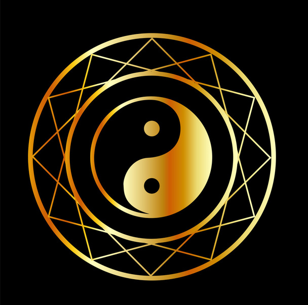 Zlatá symbol taoismu Daoism - Vektor, obrázek
