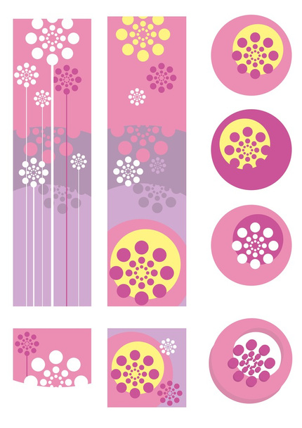 Diseño de primavera - hermosas pancartas, motivos 3d
 - Vector, Imagen