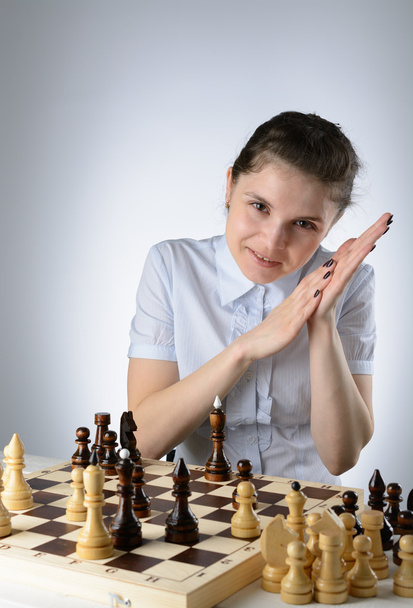 podnikání žena hrající šachy - Fotografie, Obrázek