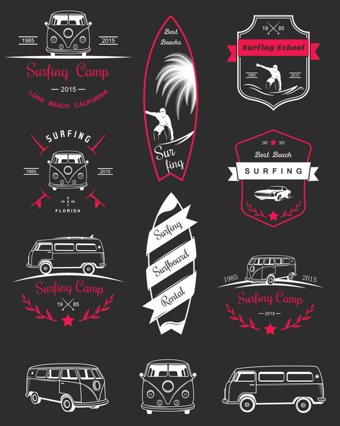 Vector Badges and Logos Surfing - Vector, Image