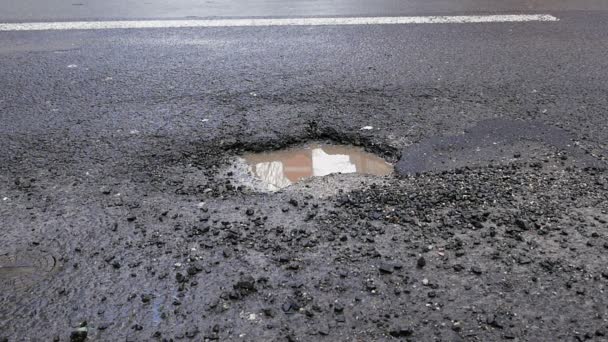 Pothole on the street - Footage, Video