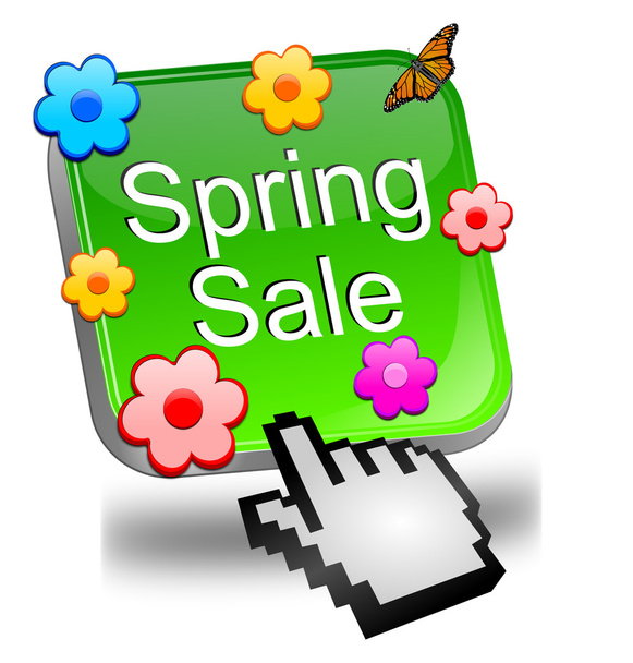 spring sale button - Φωτογραφία, εικόνα