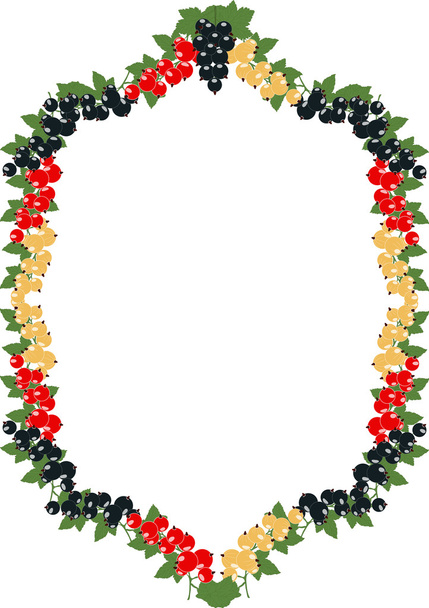frame with currants in clusters on a transparent background - Vector, imagen