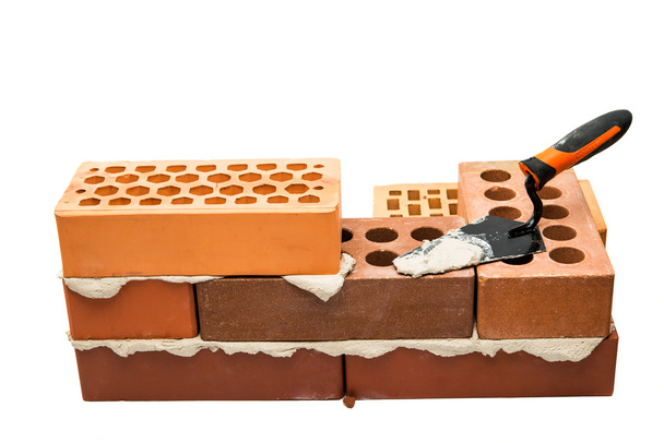 bricks with construction accessories - Photo, Image