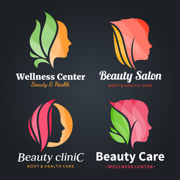 Salon kosmetyczny Logo, ikony i elementy projektu - Wektor, obraz