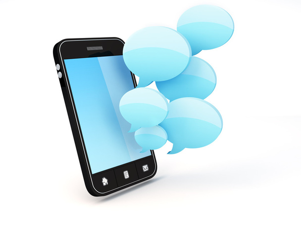 smartphone con burbujas de voz
 - Foto, imagen