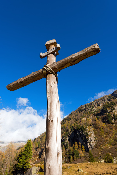 Dřevěný kříž - Italské Alpy - Fotografie, Obrázek