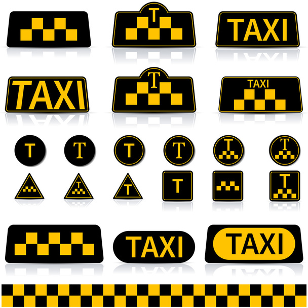 Set sign taxi , vector illustration. - Vektor, obrázek