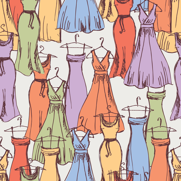 pattern of the female dresses - Vector, Image