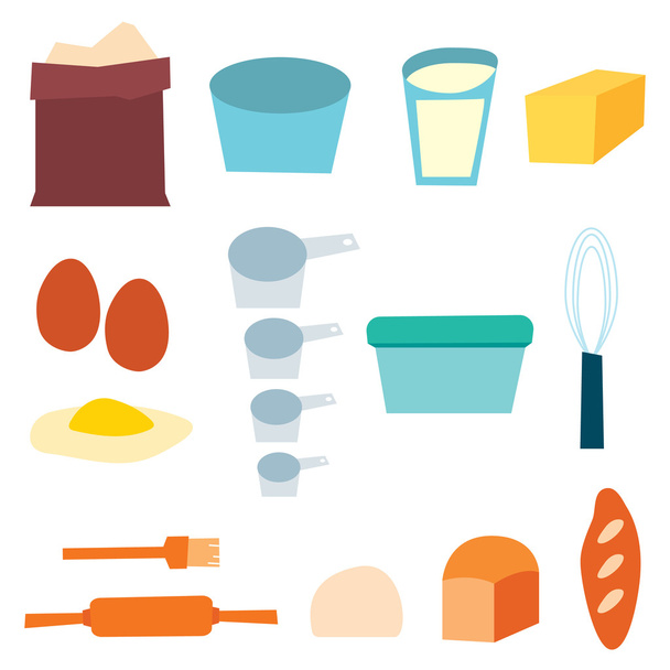 Bread Baking Supplies vector illustration - Vector, Image