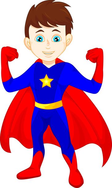 スーパー ヒーロー少年のポーズ - ベクター画像