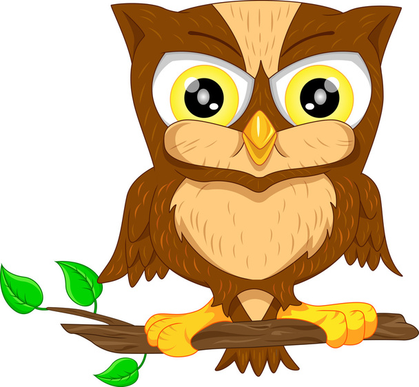 cute owl cartoon - Vektör, Görsel