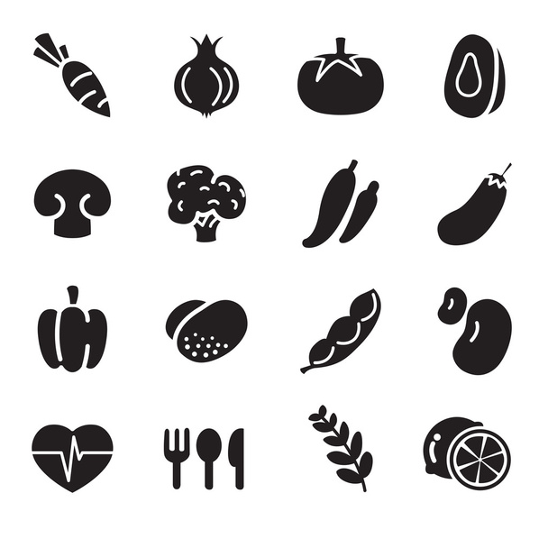 silhouette Vegetable icons Vector illustration - Vector, Image