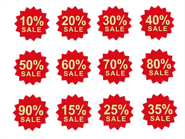 Discount Star shape price tags with gold text - Photo, Image