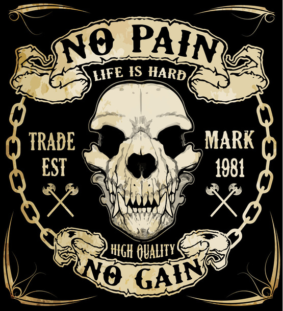 Skull graphic design with slogans - Vector, Image