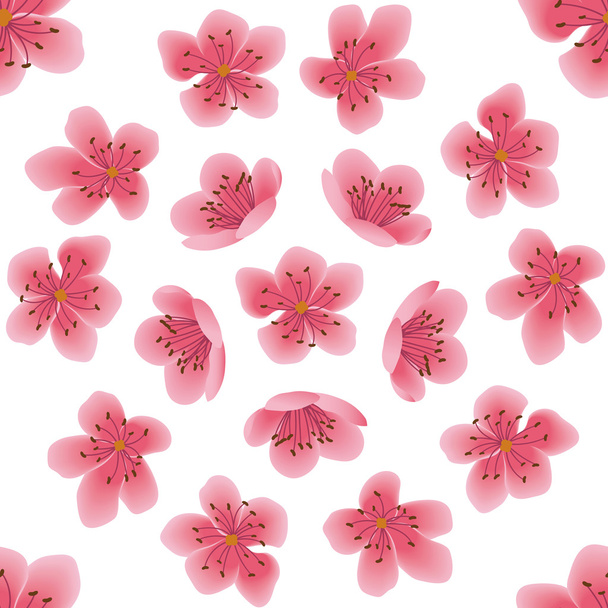 Seamless pattern with sakura flowers - Vector, Image