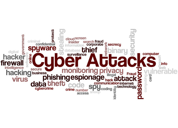 Cyber επιθέσεις, σύννεφο λέξη έννοια 7 - Φωτογραφία, εικόνα