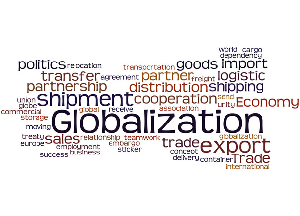 Globalisering, word cloud concept 8 - Foto, afbeelding