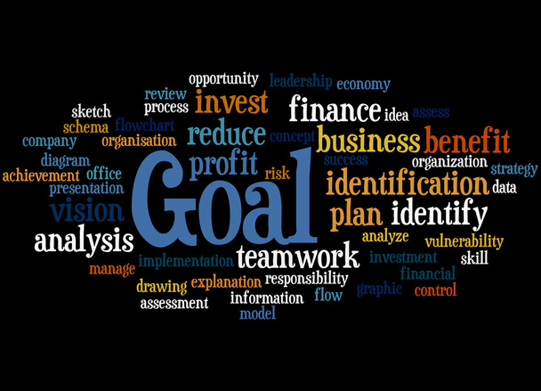 Goal, word cloud concept 2 - Photo, Image