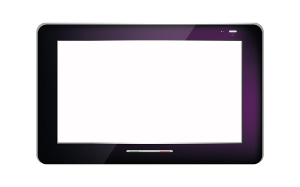 Zwarte abstracte tablet pc op witte achtergrond - Vector, afbeelding