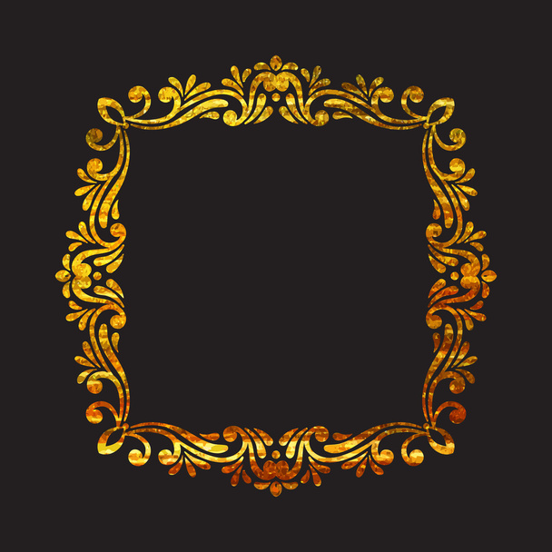 Elegant luxury retro floral gold frame. - Vector, Imagen