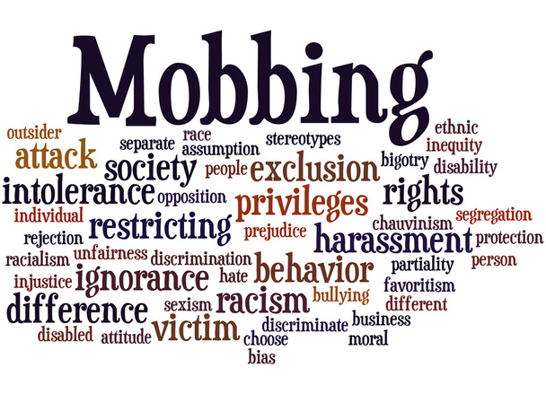 Mobbing, word cloud concept - Photo, Image