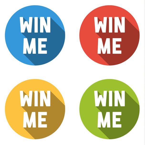 Collection of 4 colorful icons with Win me text - Vektori, kuva