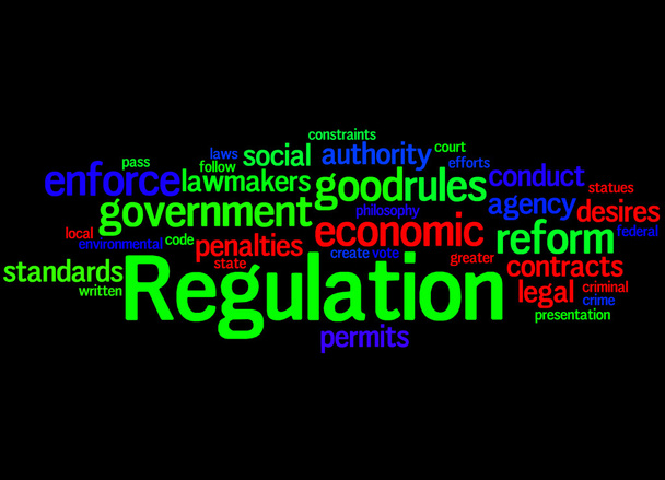 Regulation, word cloud concept 4 - Photo, Image