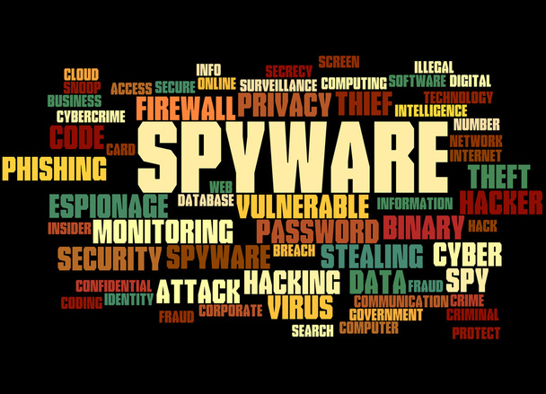 Spyware, slovo mrak koncepce 6 - Fotografie, Obrázek