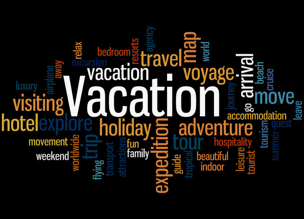 Vacation, word cloud concept 9 - Zdjęcie, obraz