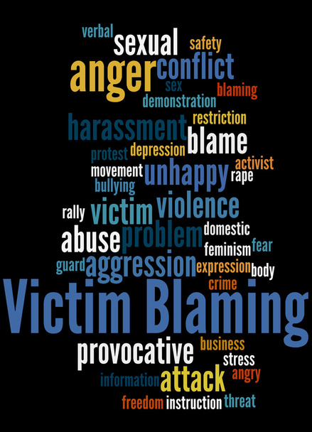Victim Blaming, word cloud concept - Photo, Image