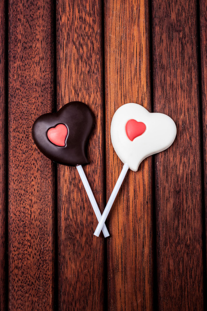 chocolate candy in the heart shaped  - Zdjęcie, obraz