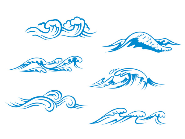 ondas azuis do mar
 - Vetor, Imagem