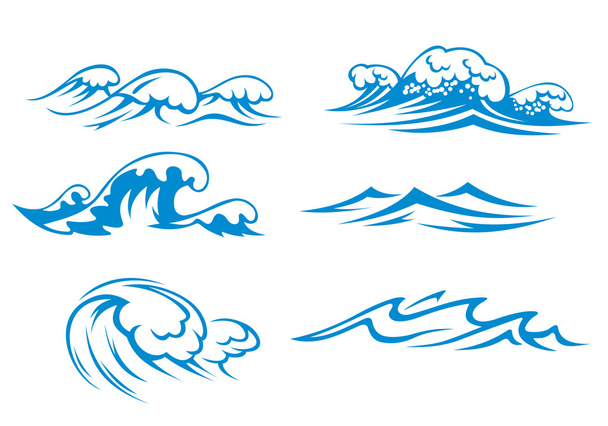Océano y olas marinas - Vector, imagen