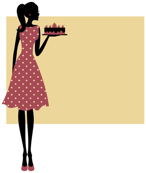 Cake Girl - Διάνυσμα, εικόνα