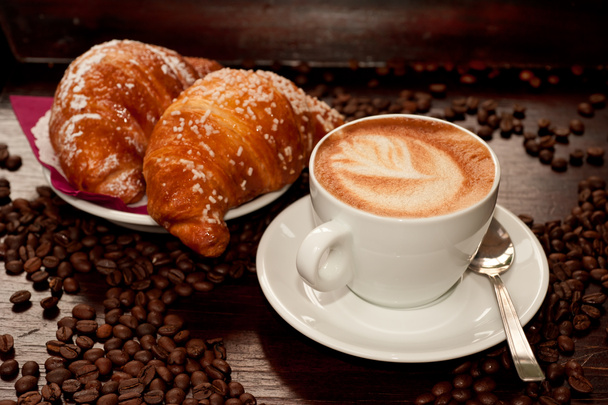 Brioches e cappuccino - Photo, Image