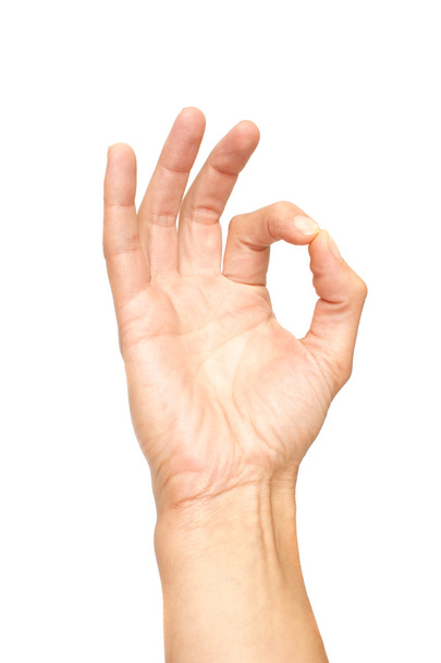 OK gesture of a hand on a white background - Photo, Image