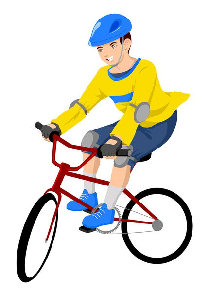 Riding a Bicycle - Vector, Image