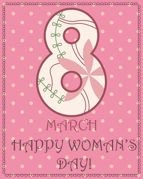 8 march greeting card - Vector, Image