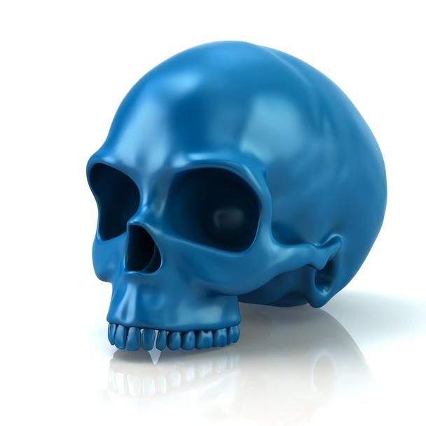 human blue skull symbol - Fotoğraf, Görsel