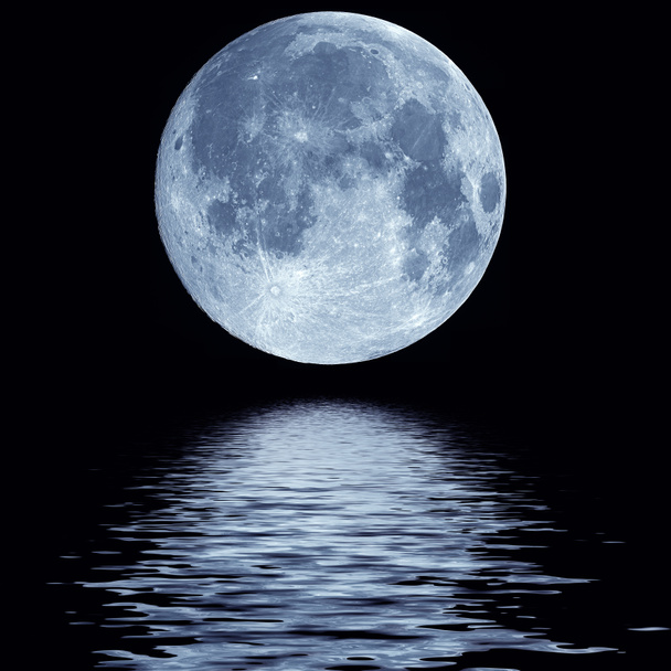 Full moon over water - Photo, Image