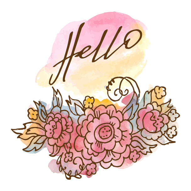 hello greeting card - Vector, afbeelding