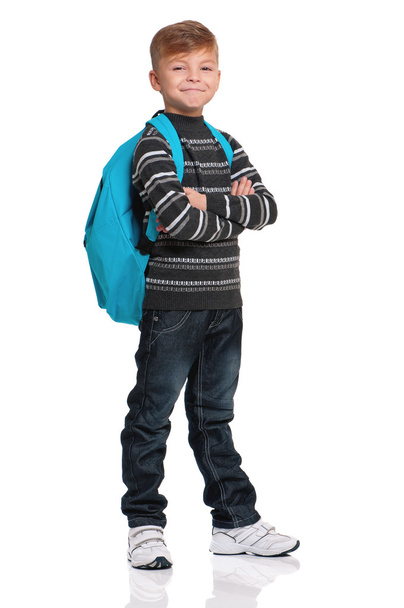 Schoolboy with backpack - Foto, Imagem