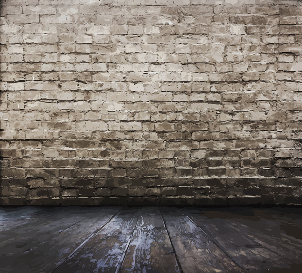 old room with brick wall - Vector, Image