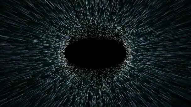 abstrakte Szene der Überwindung des temporären Raums im Kosmos, Fliegen im Weltraum, Wurmloch, Blackhole - Filmmaterial, Video