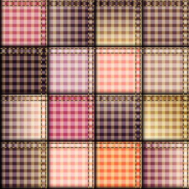Pink plaid patchwork background - Vector, afbeelding