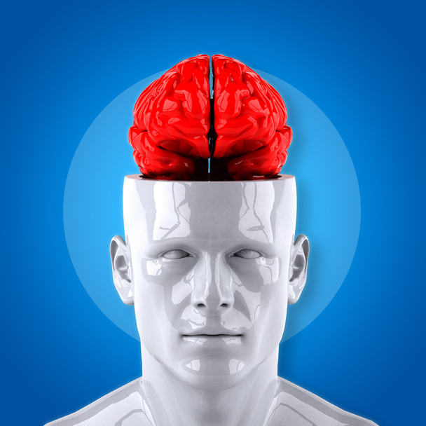 Концепция ума с красным мозгом
 - Фото, изображение